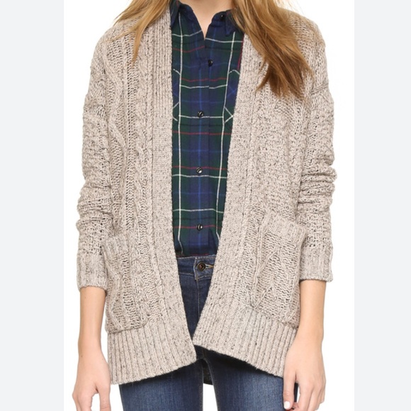 Madewell Marled Patchwork Cable Cardigan Knit Sweater - Picture 5 of 5